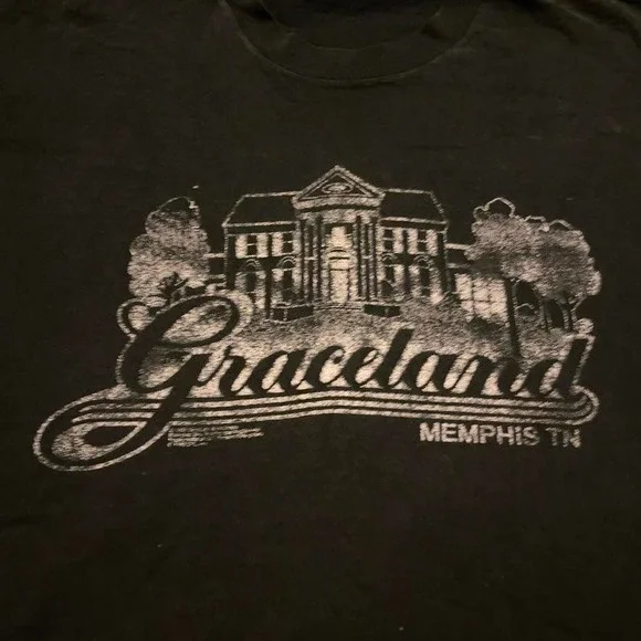 VTG 1993 Elvis Presley Graceland House musician promo tshirt XL USA black - Picture 2 of 7